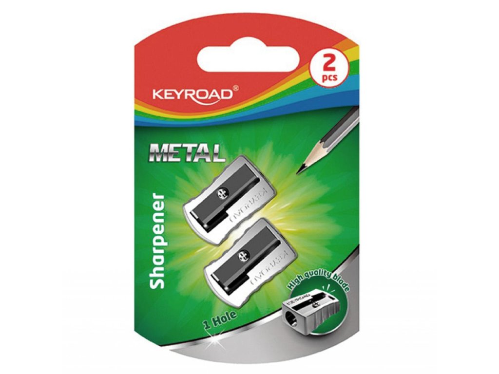 Strúhadlo KEYROAD Metal hliníkové, 2 ks, blister