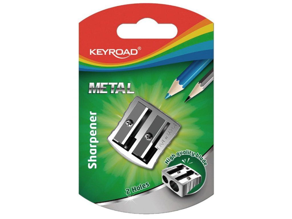 Strúhadlo KEYROAD Metal hliníkové, s dvomi otvormi, blister