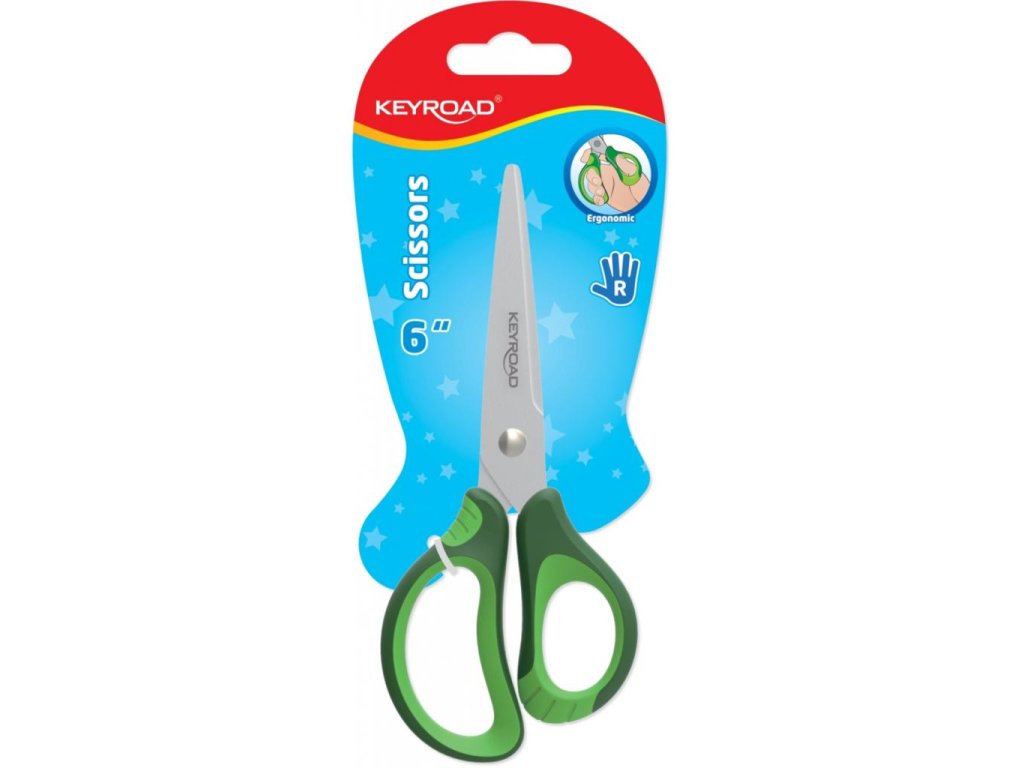 Školské nožnice KEYROAD, 15,5 cm, blister, mix farieb