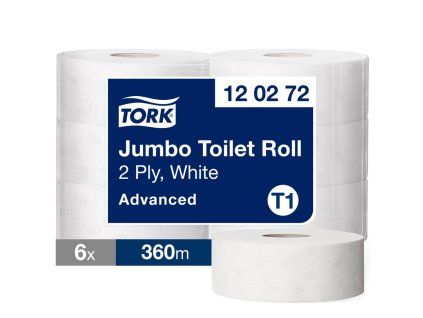 Toaletný papier 2-vrstv. TORK Jumbo 26 cm, návin 360 m, biely T1 (6 ks)