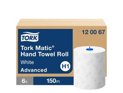 Papierové utierky v rolke 2-vrstv. TORK Matic biele jemné H1, návin 150 m (6 ks)