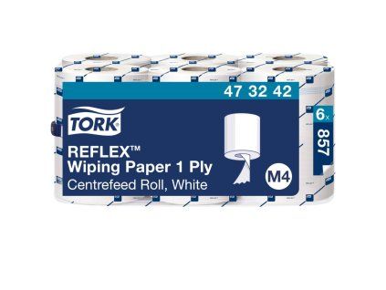 Papierové utierky v rolke 1-vrstv. TORK Reflex biele M4, návin 300 m (6 ks)
