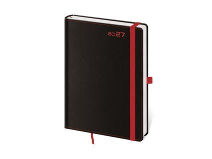 Diár BLACK RED denný A5 14,3x20,5cm 2027