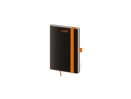 Diár BLACK ORANGE týždenný vreckový A6 9x14cm 2027