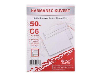 Poštové obálky C6 samolepiace, 50 ks