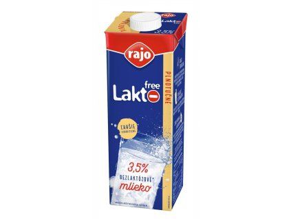 Trvanlivé mlieko Rajo plnotučné bezlaktózové 3,5% 1 ℓ