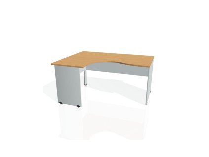 Pracovný stôl Gate, ergo, pravý, 160x75,5x120 cm, buk/sivá