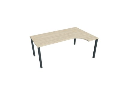 Pracovný stôl Uni, ergo, ľavý, 180x75,5x120 cm, agát/čierna