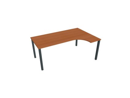 Pracovný stôl Uni, ergo, ľavý, 180x75,5x120 cm, čerešňa/čierna