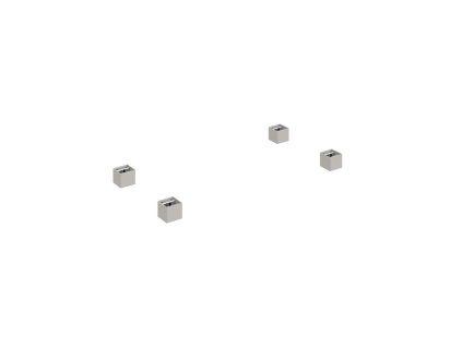 Rektifikačné nožičky, kovové, 6x6 cm, 4 ks