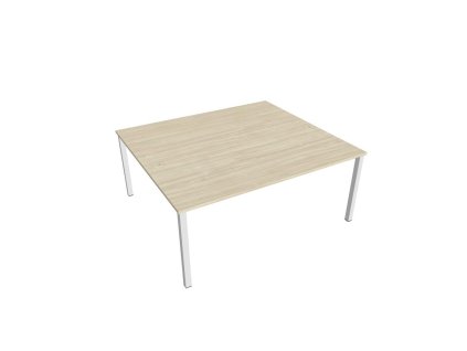 Pracovný stôl Uni, zdvojený, 180x75,5x160 cm, agát/biela