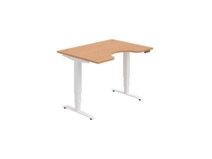 Pracovný stôl Motion Ergo, PO, 3S, 120x61-128x90 cm, buk/biely