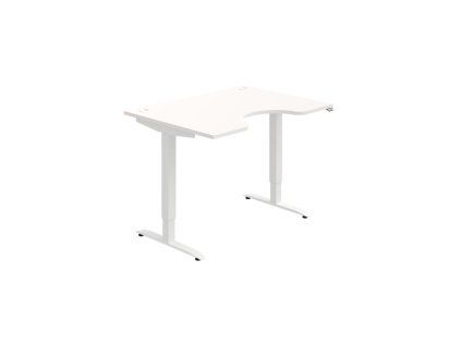 Pracovný stôl Motion Ergo, ZO, 2S, 120x70,5-120,5x90 cm, biela/biela