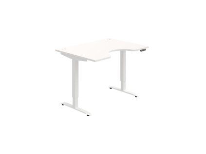 Pracovný stôl Motion Ergo, PO, 2S, 120x70,5-120,5x90 cm, biela/biela