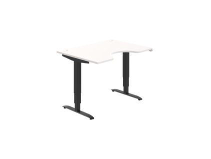 Pracovný stôl Motion Ergo, ZO, 3S, 120x61-128x90 cm, biela/čierna