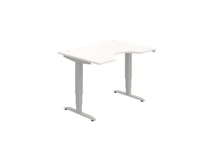 Pracovný stôl Motion Ergo, ZO, 3S, 120x61-128x90 cm, biela/sivá