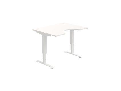 Pracovný stôl Motion Ergo, ZO, 3S, 120x61-128x90 cm, biela/biela