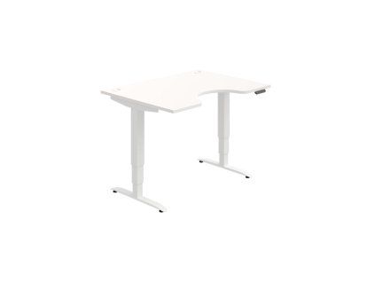 Pracovný stôl Motion Ergo, PO, 3S, 120x61-128x90 cm, biela/biela