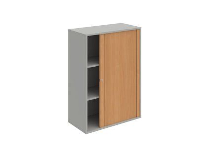 Policová skriňa Drive, 80x111x40 cm, buk/sivá, zámok