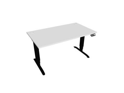 Pracovný stôl Motion, PO, 3S, 140x61 - 128x80 cm, biela/čierna