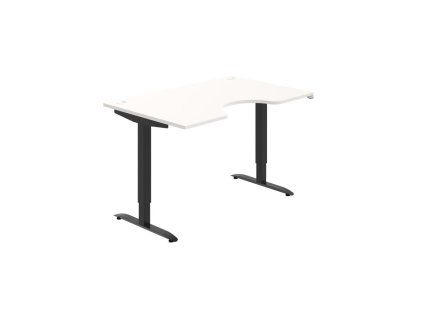 Pracovný stôl Motion Ergo, ZO, 2S, 140x70,5-120,5x90 cm, biela/čierna