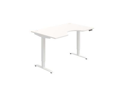 Pracovný stôl Motion Ergo, PO, 2S, 140x70,5-120,5x90 cm, biela/biela