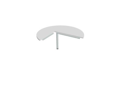 Doplnkový stôl Cross, 120x75,5x(60x80) cm, biela/kov