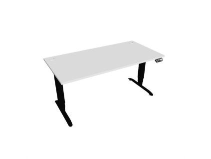 Pracovný stôl Motion, PO, 3S, 160x61-128x80 cm, biela/čierna