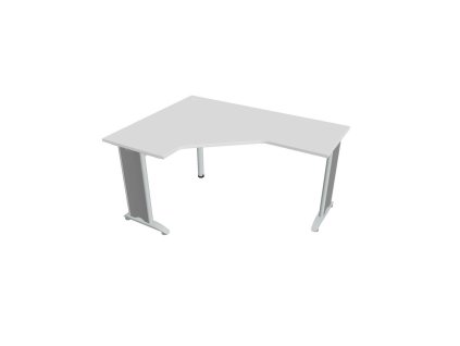 Pracovný stôl Flex, ergo, pravý, 160x75,5x120 (60x60) cm, biela/kov