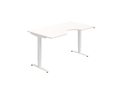 Pracovný stôl Motion Ergo, ZO, 2S, 160x70,5-120,5x90 cm, biela/biela
