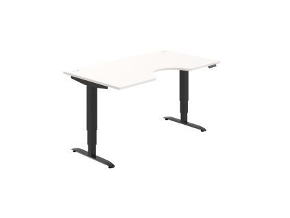 Pracovný stôl Motion Ergo, PO, 3S, 160x61-128x90 cm, biela/čierna
