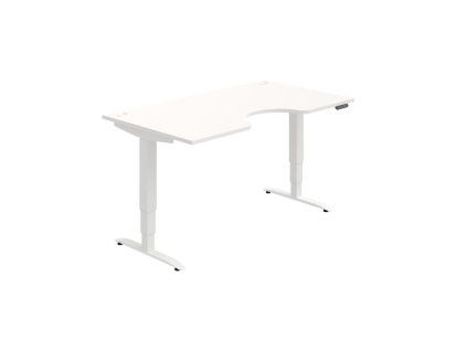 Pracovný stôl Motion Ergo, PO, 3S, 160x61-128x90 cm, biela/biela