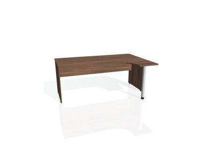 Pracovný stôl Gate, ergo, ľavý, 180x75,5x120 cm, orech/orech
