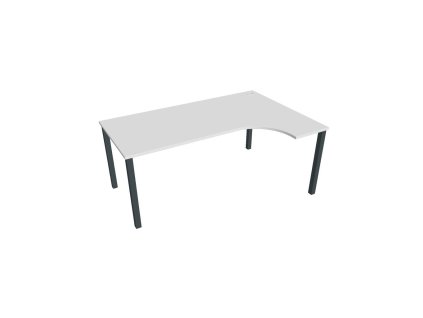 Pracovný stôl Uni, ergo, ľavý, 180x75,5x120 cm, biela/čierna