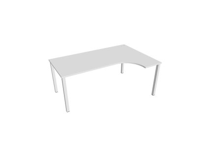 Pracovný stôl Uni, ergo, ľavý, 180x75,5x120 cm, biela/biela
