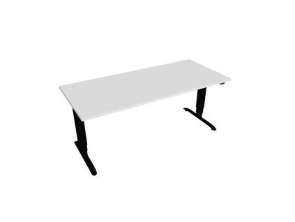 Pracovný stôl Motion, ZO, 3S, 180x61 - 128x80 cm, biela/čierna