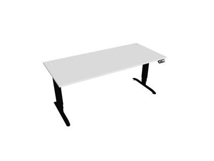 Pracovný stôl Motion, PO, 3S, 180x61 - 128x80 cm, biela/čierna