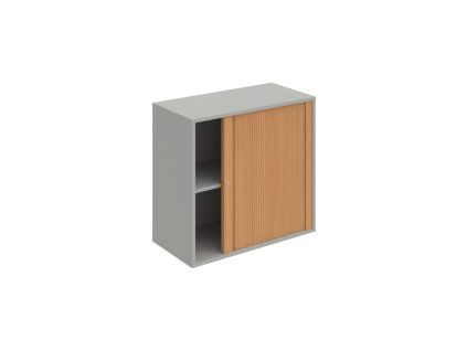 Policová skriňa Drive, zámok, 80x74x40 cm, buk/sivá