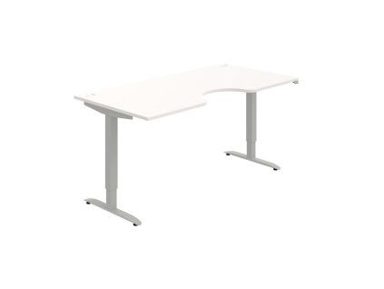 Pracovný stôl Motion Ergo, ZO, 2S, 180x70,5-120,5x90 cm, biela/sivá