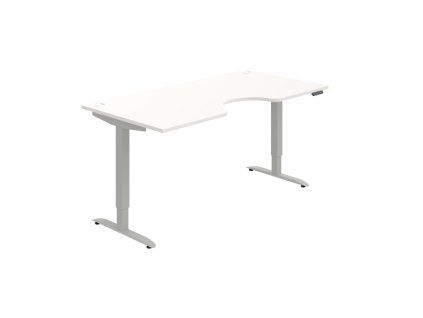 Pracovný stôl Motion Ergo, PO, 2S, 180x70,5-120,5x90 cm, biela/sivá