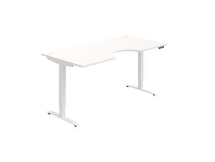 Pracovný stôl Motion Ergo, PO, 2S, 180x70,5-120,5x90 cm, biela/biela