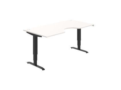 Pracovný stôl Motion Ergo, ZO, 3S, 180x61-128x90 cm, biela/čierna