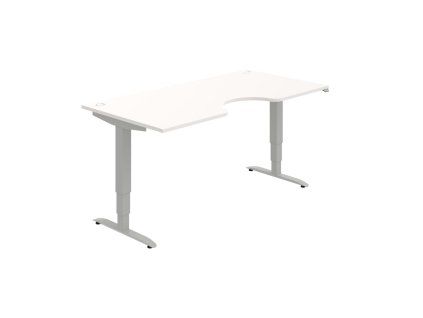 Pracovný stôl Motion Ergo, ZO, 3S, 180x61-128x90 cm, biela/sivá