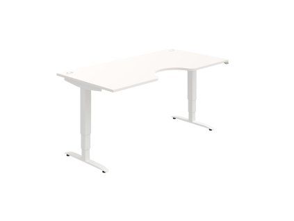 Pracovný stôl Motion Ergo, ZO, 3S, 180x61-128x90 cm, biela/biela