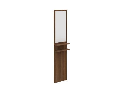 Odkladacia stena Hobis so zrkadlom, 185 cm, orech