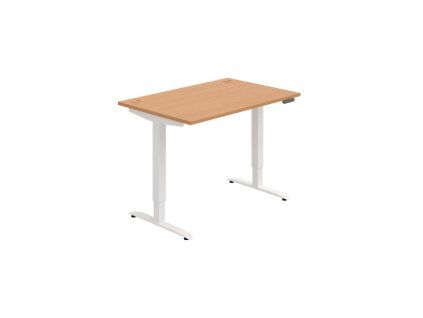 Pracovný stôl Motion, PO, 2S, 120x70,5-120,5x80 cm, buk/biela
