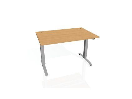 Pracovný stôl Motion, ZO, 3S, 160x61 - 128x80 cm, buk/sivá