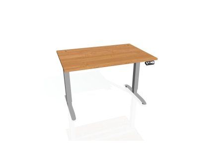 Pracovný stôl Motion, PO, 3S, 160x61-128x80 cm, jelša/sivá