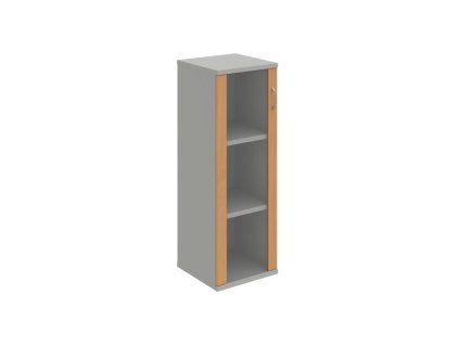 Policová skriňa Strong L, 40x115,2x40 cm, buk/sivá