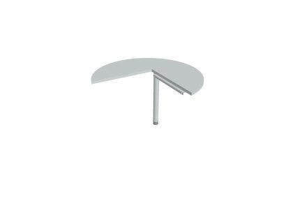 Doplnkový stôl Cross, ľavý, 100x75,5x(60x60) cm, sivá/kov